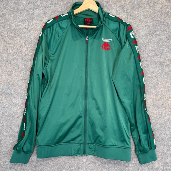 Kappa Interscope Records Track Jacket Sweatshirt Mens Large Music Rap 90s Y2k - Picture 1 of 13